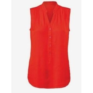 Cabi Fiery Plaza Coral Orange Blouse